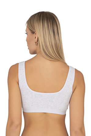 Özkan 27407 Kadın Pamuklu Likralı Çıkarılabilir Pedli Balensiz Süprem Kumaş Rahat Kalın Askılı Sütyen Büstiyer