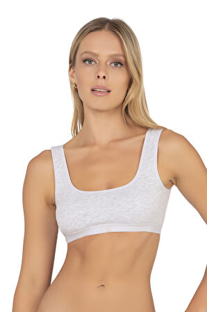 Özkan 27407 Kadın Pamuklu Likralı Çıkarılabilir Pedli Balensiz Süprem Kumaş Rahat Kalın Askılı Sütyen Büstiyer