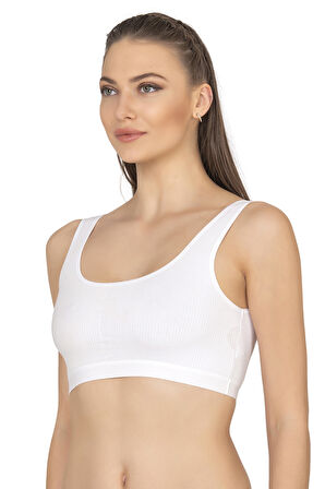 Özkan 27408 Kadın Viskon Kumaş Çıkarılabilir Pedli Balensiz Kaşkorse Kalın Askılı Sütyen Büstiyer