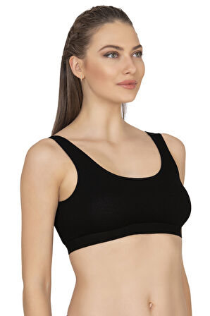 Özkan 27408 Kadın Viskon Kumaş Çıkarılabilir Pedli Balensiz Kaşkorse Kalın Askılı Sütyen Büstiyer