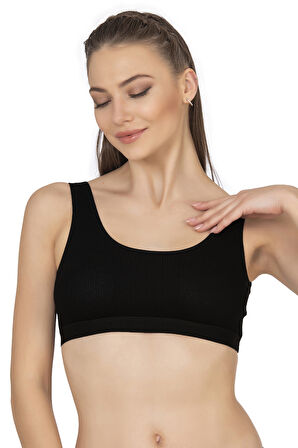 Özkan 27408 Kadın Viskon Kumaş Çıkarılabilir Pedli Balensiz Kaşkorse Kalın Askılı Sütyen Büstiyer