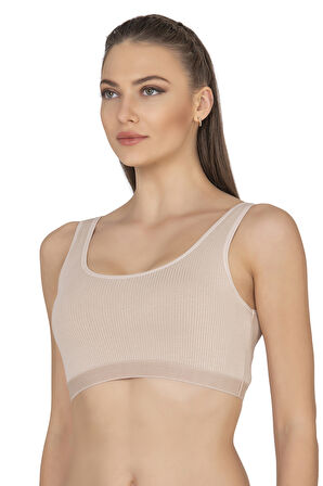 Özkan 27408 Kadın Viskon Kumaş Çıkarılabilir Pedli Balensiz Kaşkorse Kalın Askılı Sütyen Büstiyer