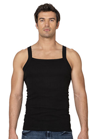 Özkan 11292 Erkek %100 Pamuklu Ribana Kumaş İnce Askılı Geniş Yaka Atlet Esnek Yumuşak