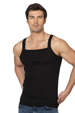 Özkan 11292 Erkek %100 Pamuklu Ribana Kumaş İnce Askılı Geniş Yaka Atlet Esnek Yumuşak