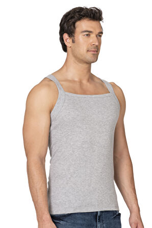 Özkan 11292 Erkek %100 Pamuklu Ribana Kumaş İnce Askılı Geniş Yaka Atlet Esnek Yumuşak