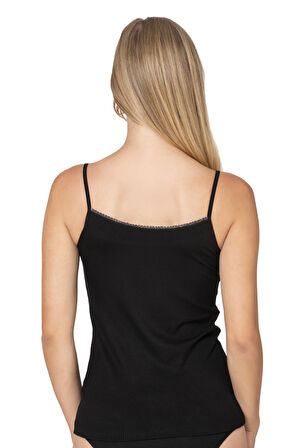 Özkan 27218 Kadın Premium Viskon Kumaş Kaşkorse Fitilli Esnek Rahat İp Askılı Atlet