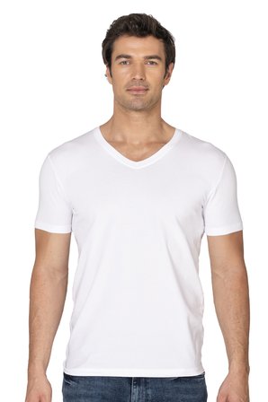 Özkan 10273 Erkek %95 Pamuklu Likralı Esnek Rahat V Yaka Kısa Kollu T-Shirt Atlet Fanila