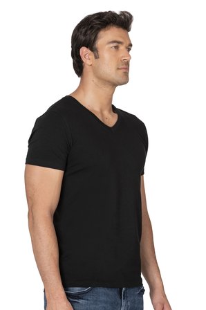 Özkan 10273 Erkek %95 Pamuklu Likralı Esnek Rahat V Yaka Kısa Kollu T-Shirt Atlet Fanila