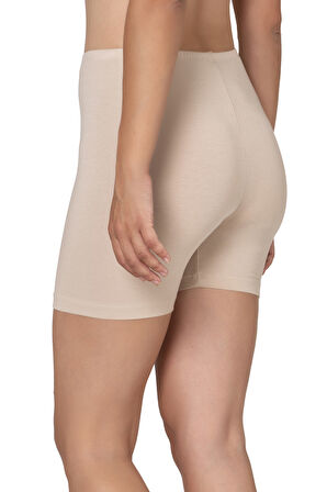 Özkan 27781 Kadın Premium Kumaş Modal Pamuklu Esnek Rahat Ara Boy Diz Üstü Kısa Tayt Şort Boxer