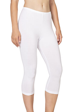 Özkan 27778 Kadın Premium Kumaş Modal Pamuklu Diz Altı Düz Kapri Tayt Esnek Rahat Yumuşak