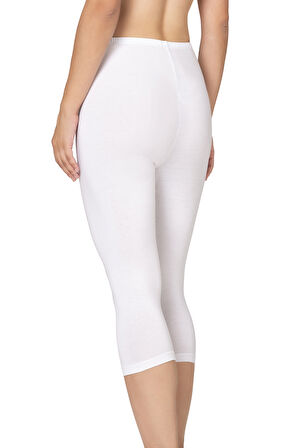 Özkan 27778 Kadın Premium Kumaş Modal Pamuklu Diz Altı Düz Kapri Tayt Esnek Rahat Yumuşak