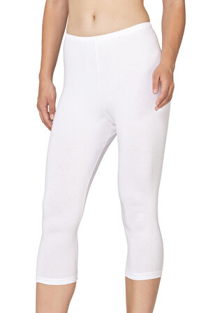 Özkan 27778 Kadın Premium Kumaş Modal Pamuklu Diz Altı Düz Kapri Tayt Esnek Rahat Yumuşak