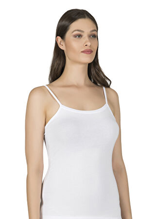 Özkan 24264 Kadın Pamuklu Modal Esnek Rahat Havuz Yaka Biyeli İp Askılı Atlet