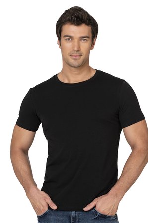 Özkan 10265 Erkek %95 Pamuklu Likralı Esnek Rahat Kapalı Yaka Kısa Kollu T-Shirt Atlet Fanila