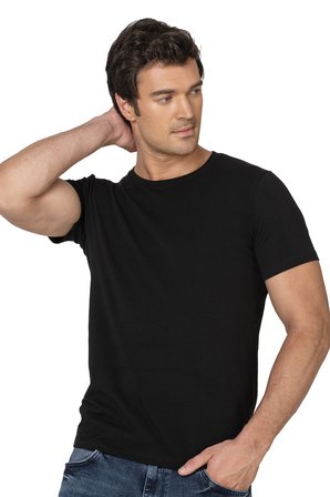 Özkan 10265 Erkek %95 Pamuklu Likralı Esnek Rahat Kapalı Yaka Kısa Kollu T-Shirt Atlet Fanila