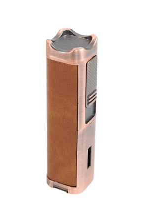 Parmida 3 Torch Pürmüz Sehpalı Gövdesi Deri Bronz Metal Puro Çakmağı - TR9530