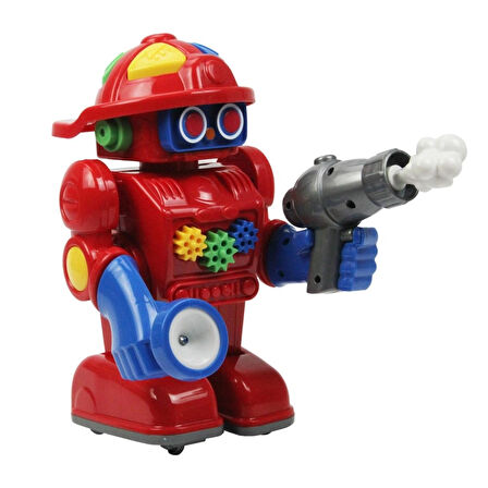 Oyuncak İtfaiyeci Robot Sesli ve Işıklı Yürüyen 25 Cm