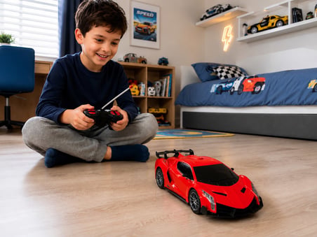 Uzaktan Kumandalı  Işıklı Kırmızı Spor Araba 