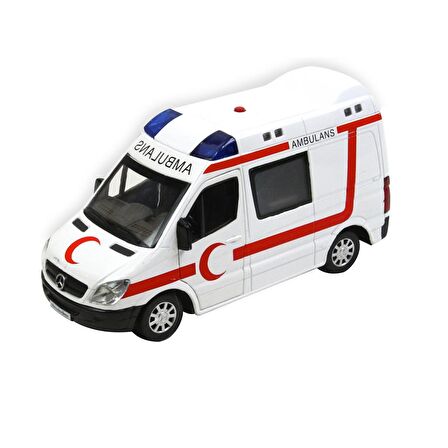 Vardem Metal Işıklı Sesli1:32 Çek-Bırak- AMBULANS