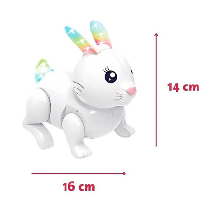 Pilli Tavşan Figür - Sesli Hareketli - 99777-1 - Beyaz