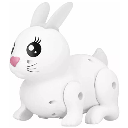 Pilli Tavşan Figür - Sesli Hareketli - 99777-1 - Beyaz