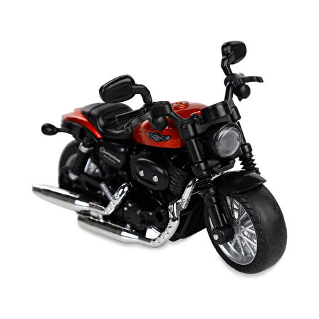 Çek Bırak1:14 Die-Cast Clasic Motosiklet - Turuncu