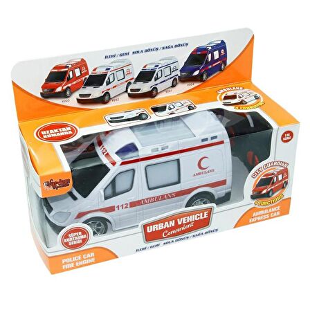 1:18 Uzaktan Kumandalı Full Fonksiyonlu Ambulans