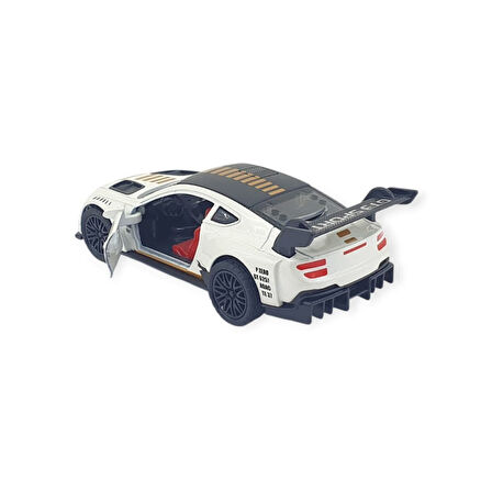 Çek Bırak Araba Metal - 3672C - Beyaz - Sarı