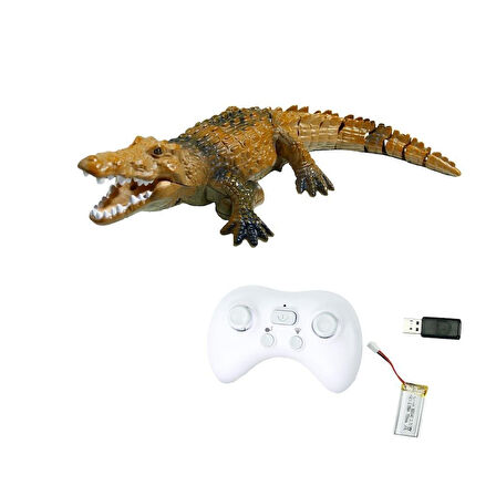 Uzaktan Kumandalı Şarjlı Yüzen Timsah - Kahverengi