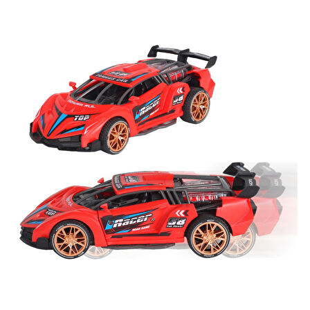 Sürtmeli Sesli Işıklı Spor Arabalar 18 cm - Kırmızı