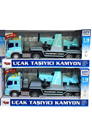 Seçtim Aldım Sürtmeli Uçak Taşıyan Tır Wy571e-f 1:16 Sesli Işıklı 3