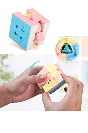 2 adet Speed Cupe Rubik Küp Zeka Küpü 3x3 Pastel Renkler Hız Küpü,Fidget Oyuncak Seyahat Zeka Oyunu