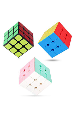 3 adet Speed Cupe Rubik Küp Zeka Küpü 3x3 Hız Küpü,Fidget Oyuncak Seyahat Zeka Oyunu