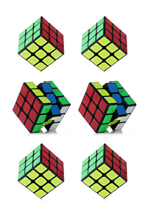 6 adet Speed Cupe Rubik Küp Zeka Küpü 3x3 Hız Küpü,Fidget Oyuncak Seyahat Zeka Oyunu