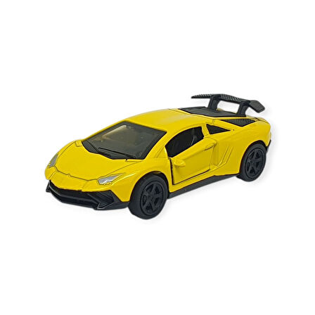 Çek Bırak Metal Küçük Arabalar 8 cm - 6411A-21 - Sarı