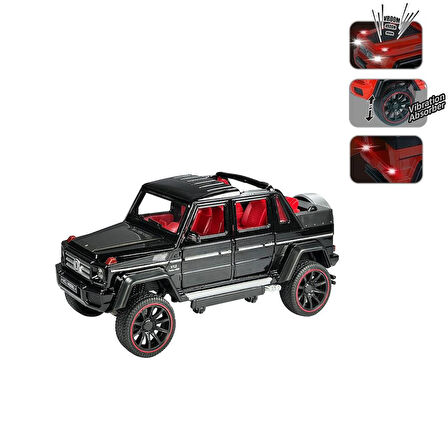 Vardem Çek Bırak 1:22 Sesli ve Işıklı Jeep Siyah