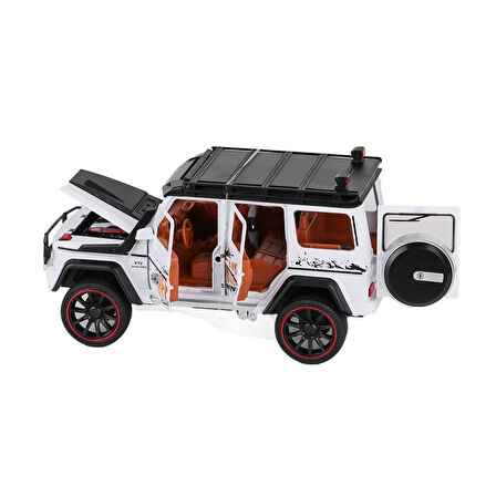 HCL-801PA Sesli, Işıklı, Buhar Çıkaran, Çek Bırak,  Off Road Jeep 1:22  BEYAZ RENK