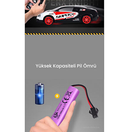 Uzaktan Kumandalı Şarjlı Drift Araba 1:24 - Beyaz-Kırmızı