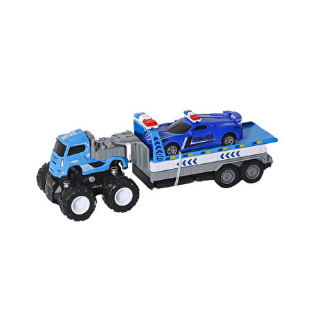 KLX600-361 Sürtmeli Die Cast 4x4 Polis Arabası Taşıyıcılı FABBATOYS