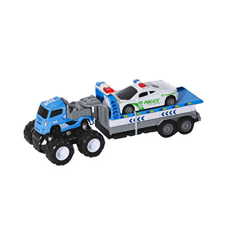 KLX600-361 Sürtmeli Die Cast 4x4 Polis Arabası Taşıyıcılı FABBATOYS