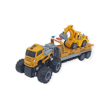 İş Makinası Taşıyan Sürtmeli Çekici Araç Seti - Excavator