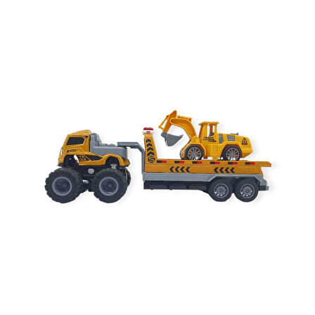 İş Makinası Taşıyan Sürtmeli Çekici Araç Seti - Excavator