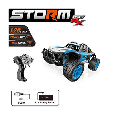 SYR-66764MA Kumandalı  2.4Ghz Şarjlı 1:20 Storm Drift Araba