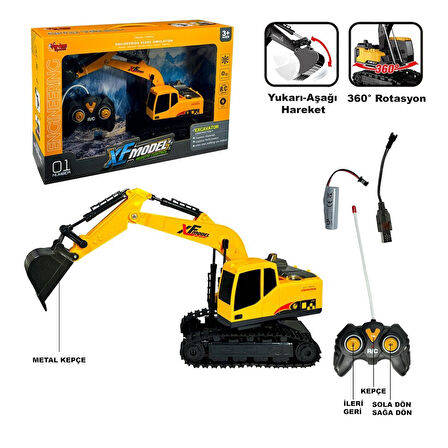 XFG-789-410B Uzaktan Kumandalı Full Fonksiyon Şarjlı XFModel Kazıcı (Metal Kepçe) FABBATOYS