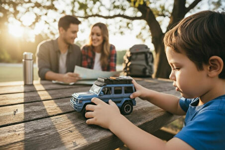 Işıklı Müzikli Lüks Jeep Oyuncak Araba - 1:16 Ölçekli Off-Road Model (3+ Yaş)