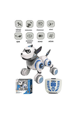 Seçtim Aldım Robot Köpek G55 Kumandalı Interaktif F/f Işıklı Müzikli Şarjlı