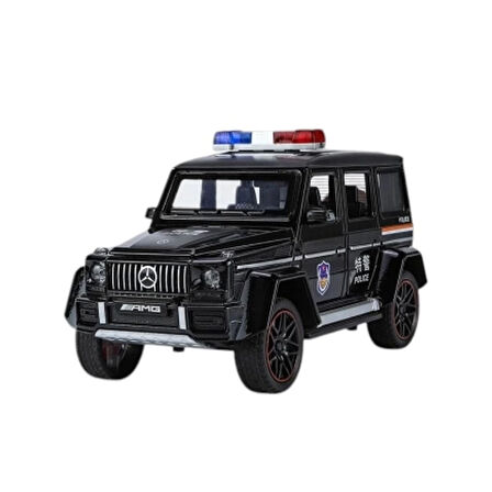 XHD-B2433 -Vardem  Çek Bırak Işıklı ve Sesli G Polis Metal Jeep 1:24