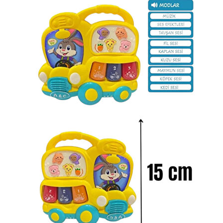 BEBEK PİYANOSU OTOBÜS  IŞIKLI MÜZİKLİ KUTULU 12M+