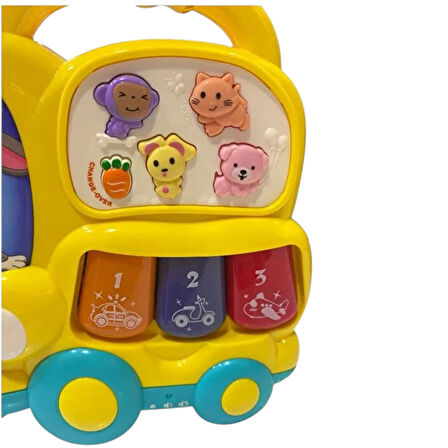BEBEK PİYANOSU OTOBÜS  IŞIKLI MÜZİKLİ KUTULU 12M+