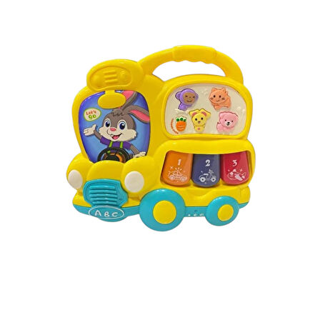BEBEK PİYANOSU OTOBÜS  IŞIKLI MÜZİKLİ KUTULU 12M+